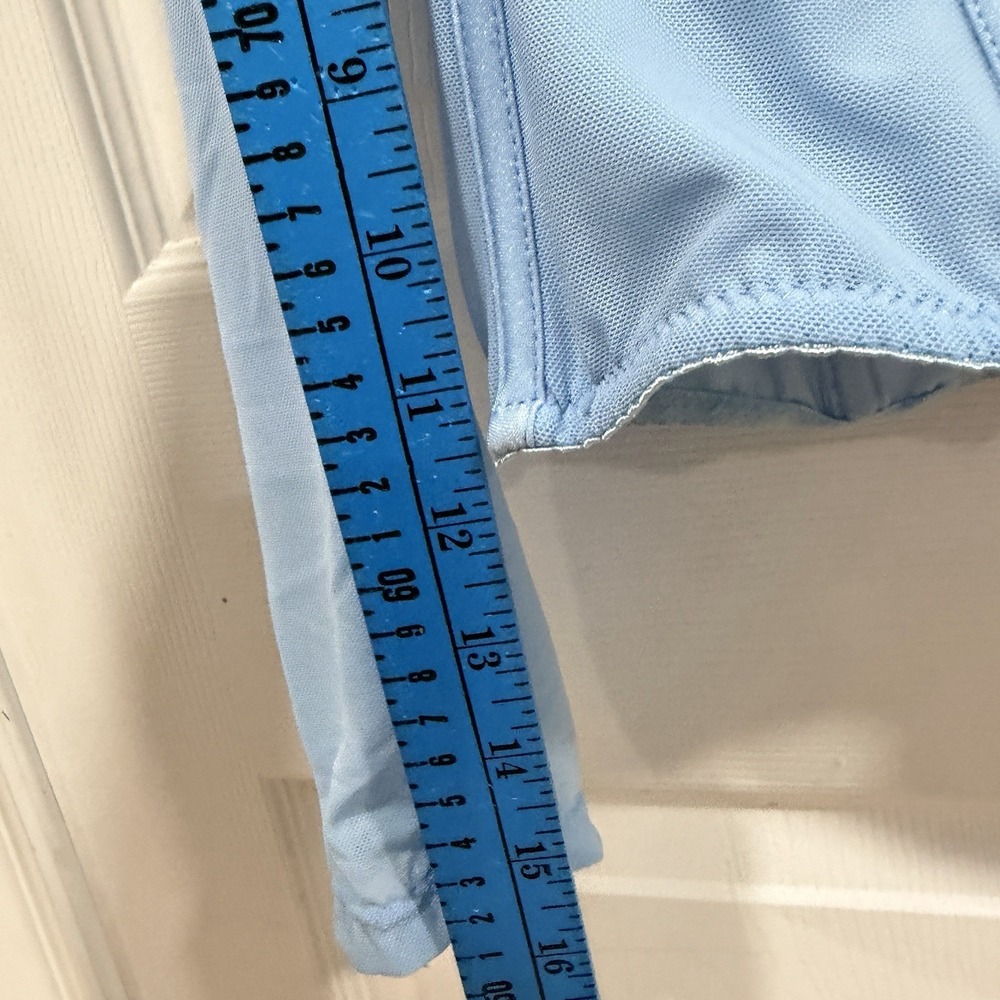 Women's Shades Of Blonde Blue Corset Long‎ Sleeve Baby Blue Top Sheer 1XL - Picture 4 of 9
